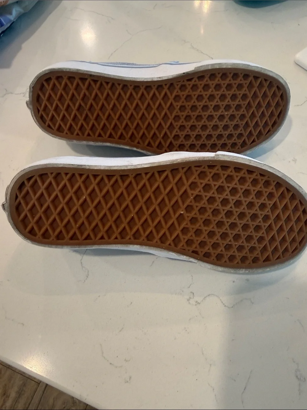 Vans Slip-On Sneakers in Light Blue Gray